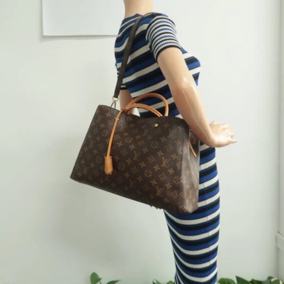 100% Authentic Louis Vuitton Montaigne Brown Monogram Canvas Satchel - Picture 12 of 12